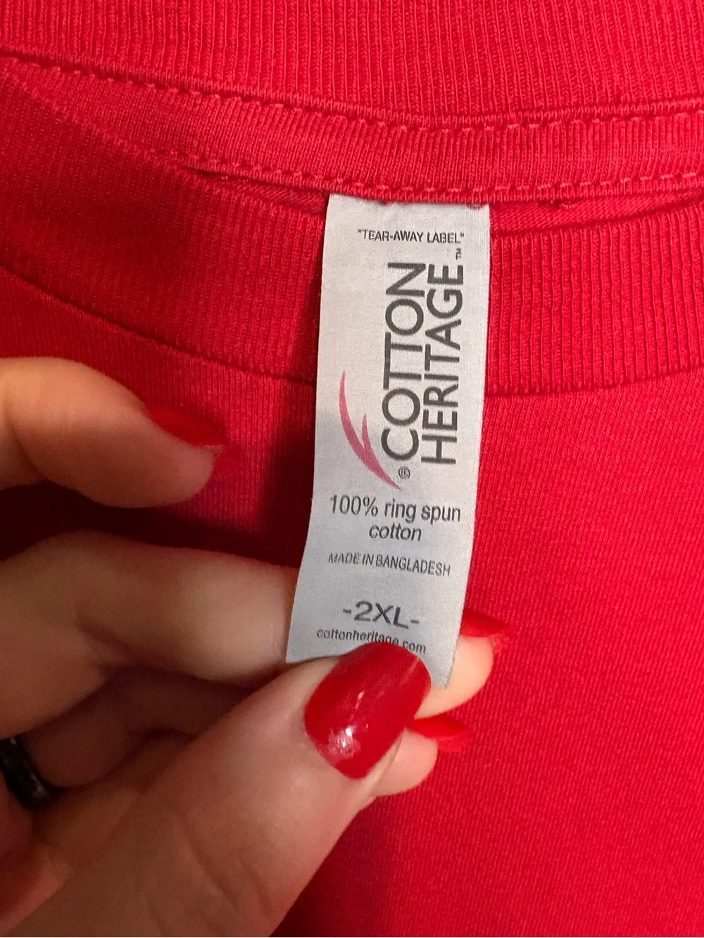 Cotton Heritage Women's Long Sleeve Tee - Red - Picture 2 of 3
